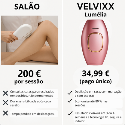 Velvixx Lumélia IPL, elimina os pêlos de forma definitiva, sem dor e em casa