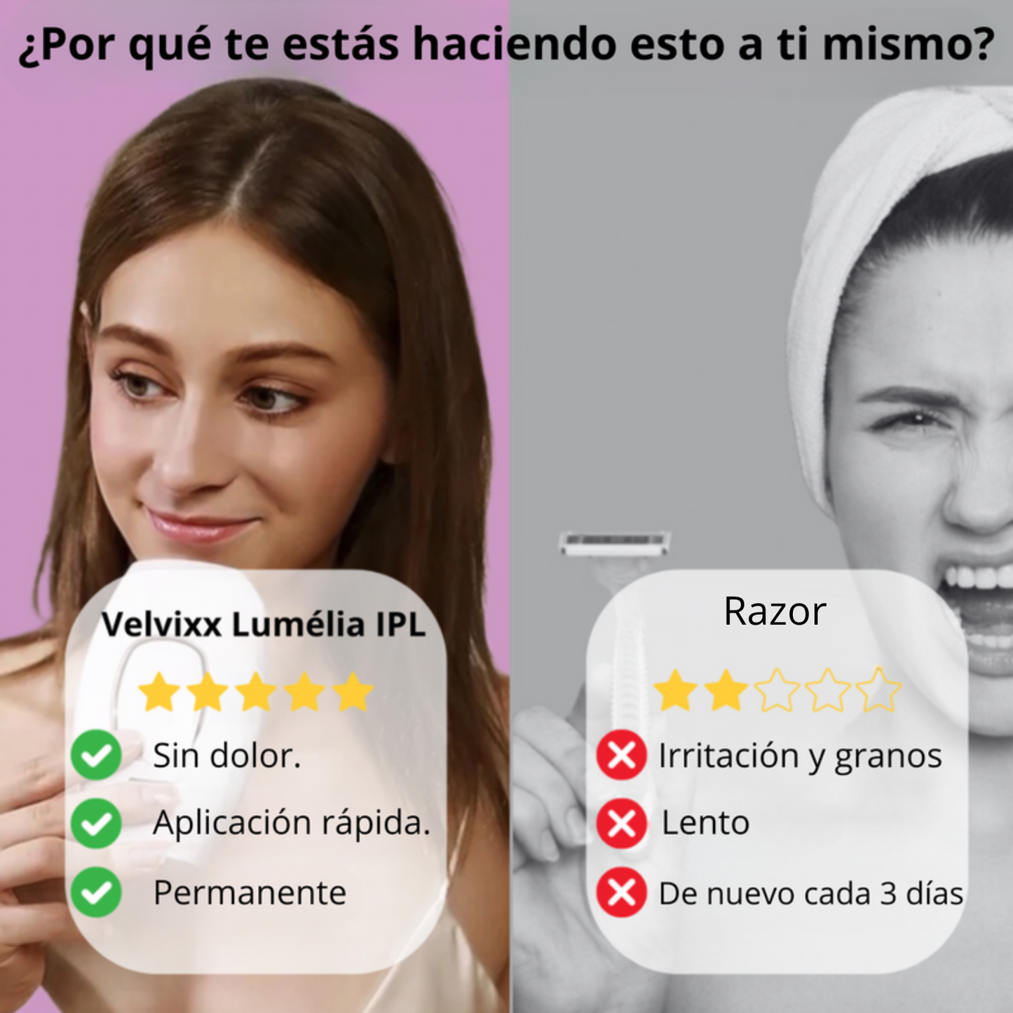 Velvixx Lumélia IPL, elimina el vello de forma definitiva, sin dolor y desde casa